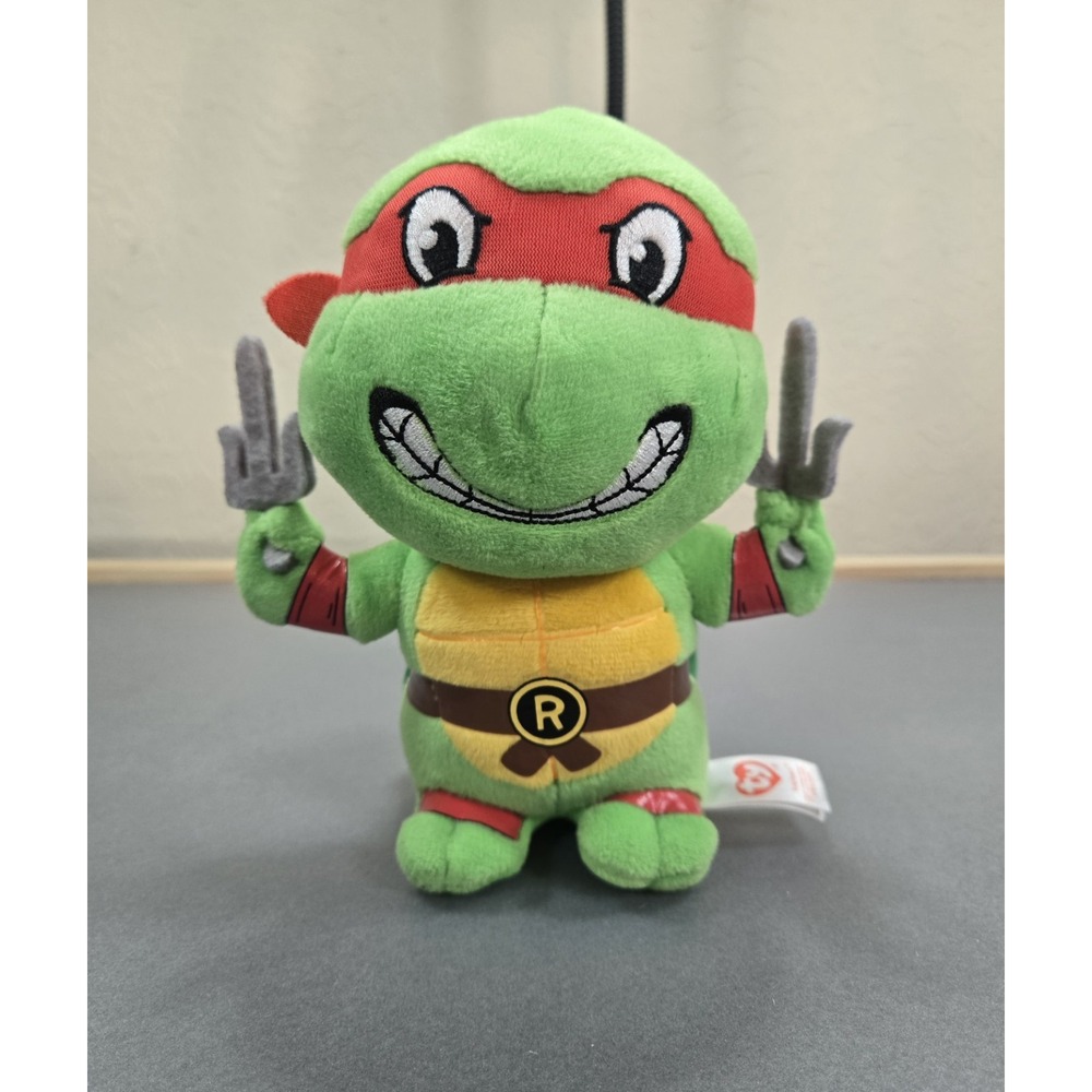 TY Beanie Baby TMNT Ninja Turtles Raphael Red Mask 6" Plush No Swing Tag